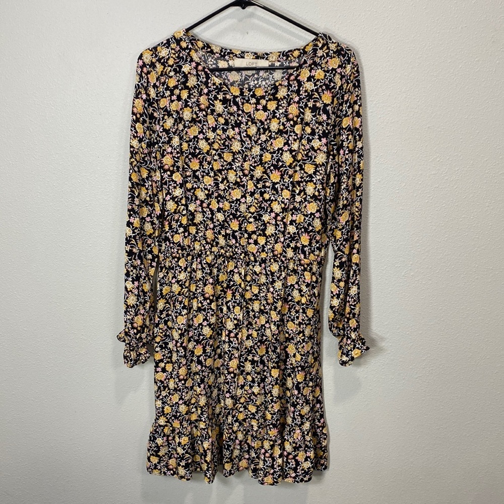 Loft floral dress‎ long sleeve